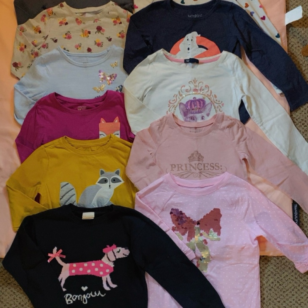 Kids Graphic Long Sleeve Tops - Multicolor